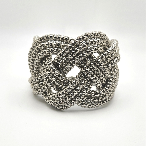 ๐ข3/$19๐ข Unique Popcorn Chain Braided Silver Tone Bracelet - Picture 2 of 7